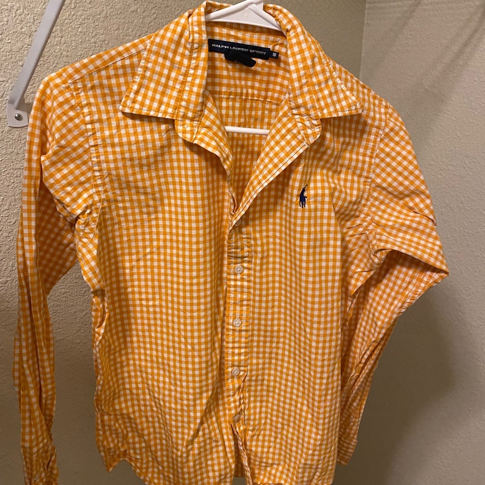 Ralph Lauren - Women’s Button Down Shirt - Orange, Size 10